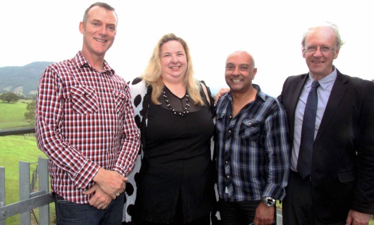 New Gallery Cafe operators Peter Clarke (left) and Charlie Ebell (second from right) are wished all the best on their new venture by Tweed River Art Gallery Director, Susi Muddiman and Mayor of Tweed, Councillor Barry Longland. 